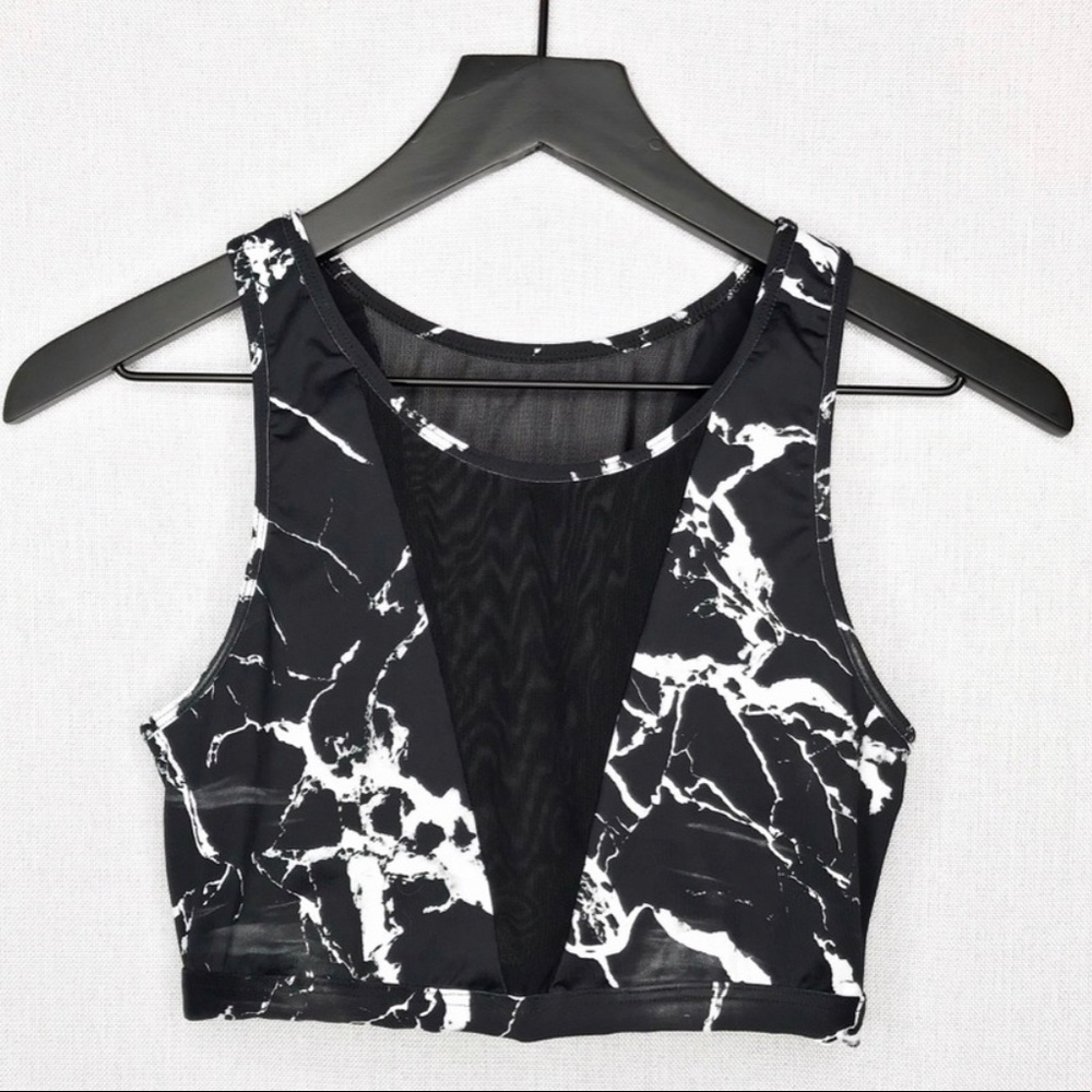 Carley Terri crop marble sports bra